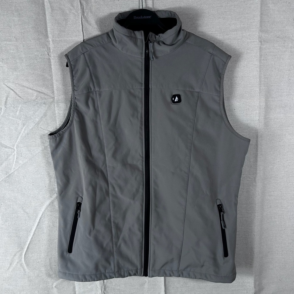 Action Heat Mens Gray 5V Battery Heated Softshell Vest XL Full Zip No Battery